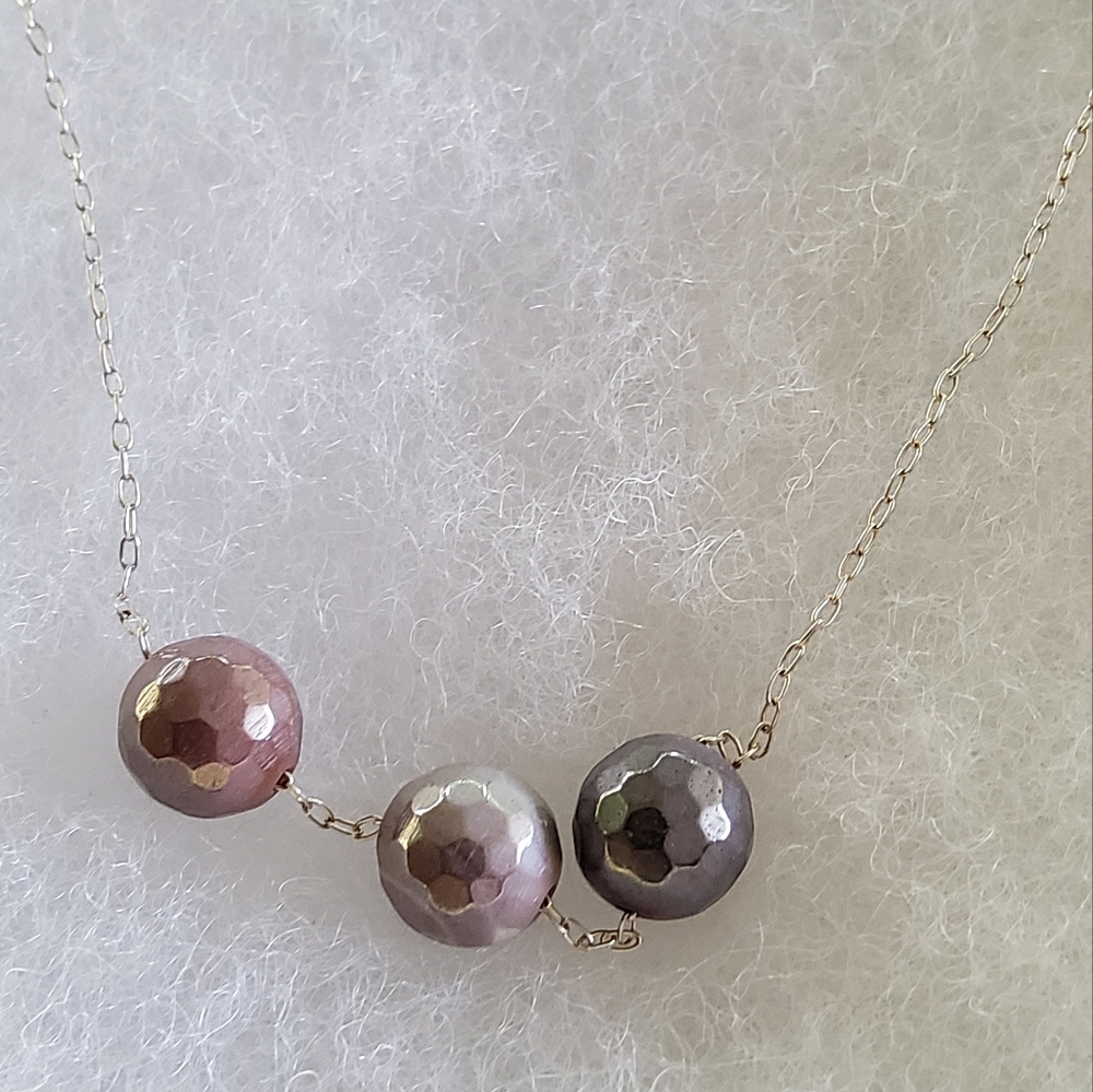 🇨🇦Artisan Beaded Necklace With Sterling Silver Chain